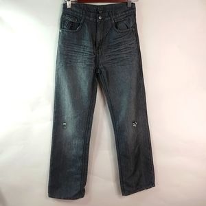 Old Skool 14 25x27 Boys Straight Black Jeans